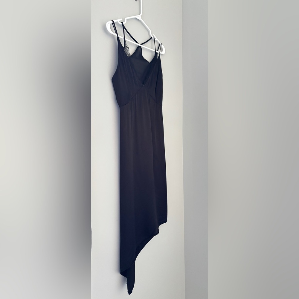Zara Baby Doll Slip Dress Asymmetrical Strappy Dark Romantic Feminine Black Med - Picture 2 of 12